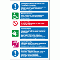 Emergency evacuation for the physically impaired sign