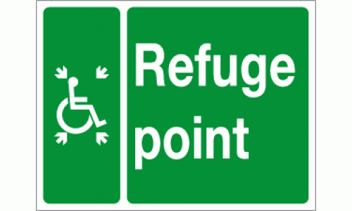 Wheelchair refuge point sign