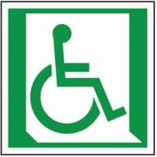Wheelchair exit right sign