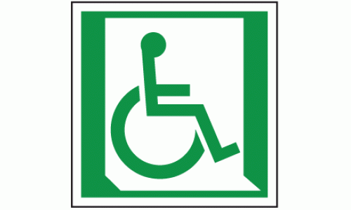 Wheelchair exit right sign