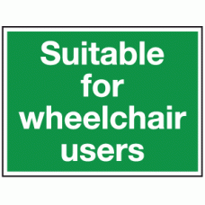 Suitable for wheelchair users sign