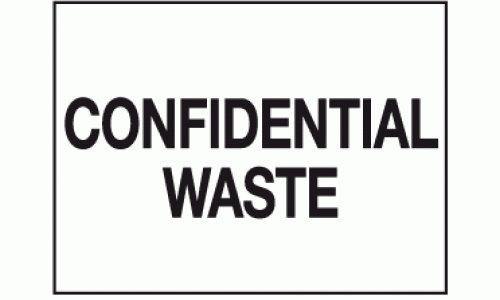 Cofidential waste sign
