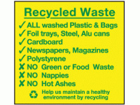 Recycled waste sign