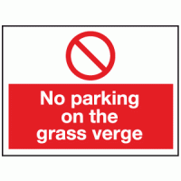 No parking on the grass verge sign