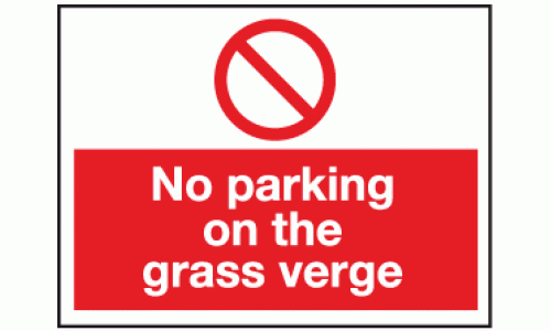No parking on the grass verge sign