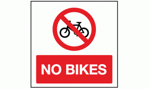 No bikes sign