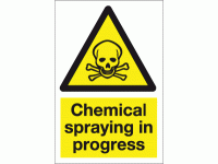 Chemical spraying in progress sign