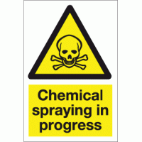Chemical spraying in progress sign