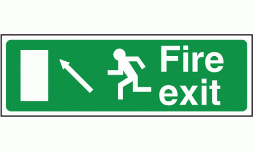 Fire exit left diagonal up