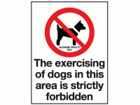 The exercising of dogs in this area i...
