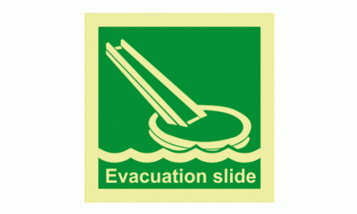 Evacuation slide Photoluminescent IMO 191323 Sign