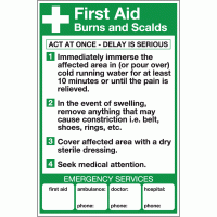 First aid burns and scalds
