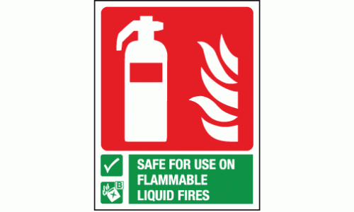 Safe for use on flammable liquid fires