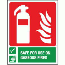 Safe for use on gaseous fires