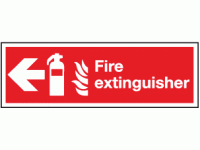 Fire extinguisher left sign