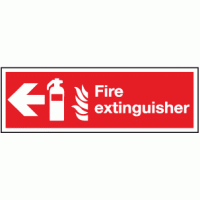 Fire extinguisher left sign