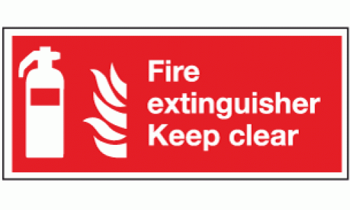 Fire extinguisher keep clear sign