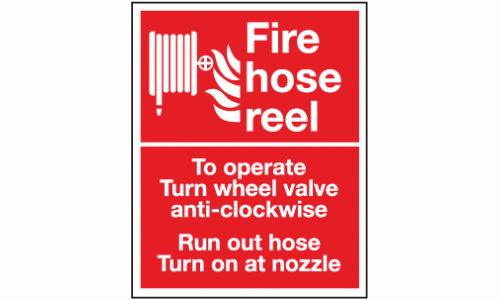 Fire hose reel to operate turn wheel valve anti-clockwise run out hose turn on at nozzle