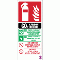 CO2 Carbon Dioxide fire extinguisher sign