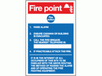 Fire point fire action sign