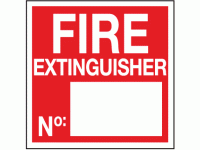 Fire extinguisher No. sign