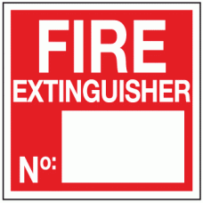 Fire extinguisher No. sign