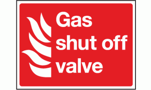 Gas shut off valve sign
