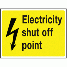Electricity shut off point sign