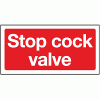 Stop cock valve sign