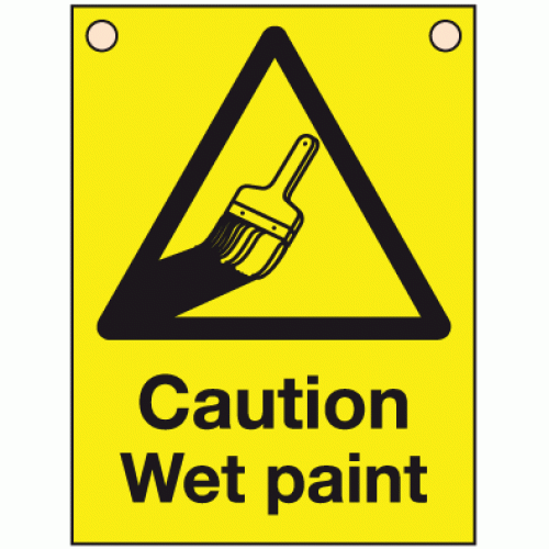 Caution wet paint sign. 