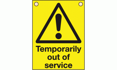 Temporarily out of service sign