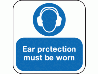 Ear protection must be worn floor marker