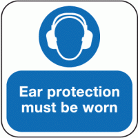 Ear protection must be worn floor marker