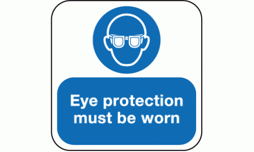 Eye protection must be worn floor marker sticker