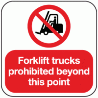 Forklift trucks prohibited beyond this point floor marker