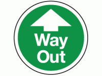 Way out floor marker sign