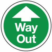 Way out floor marker sign