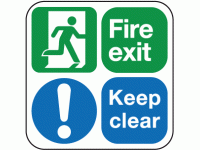 Fire exit keep clear floor marker sti...