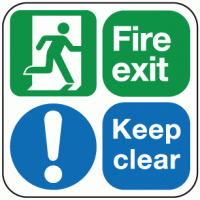 Fire exit keep clear floor marker sticker