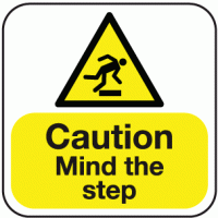 Caution mind the step anti-slip floor marker sign