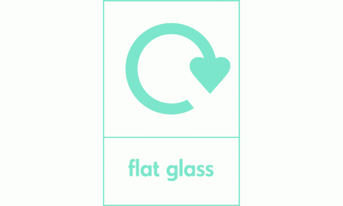 Flat Glass Waste Recycling Signs WRAP Recycling Signs