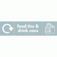 Food Tins & Drink Cans Waste Recycling Signs WRAP Recycling Signs