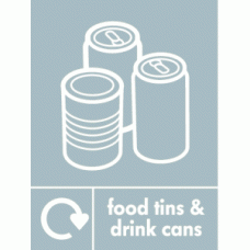 Food Tins & Drink Cans Waste Recycling Signs WRAP Recycling Signs