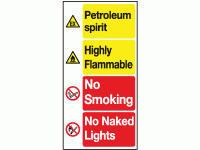 Petroleum spirit highly flammable no ...