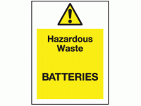 Hazardous waste batteries sign