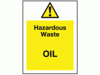 Hazardous waste oil sign