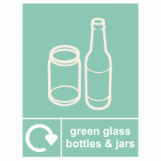 Green Glass Bottles & Jars Recycling Sign