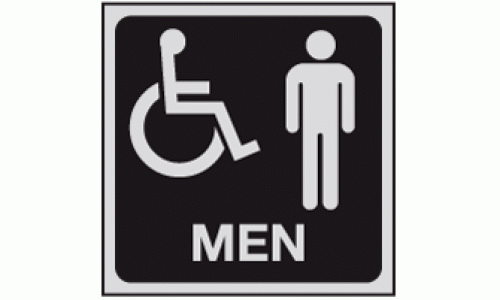 Wheelchair and male toilet sign