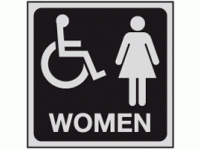 Wheelchair and woman toilet sign