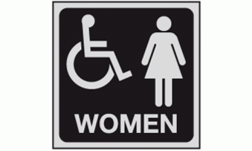 Wheelchair and woman toilet sign